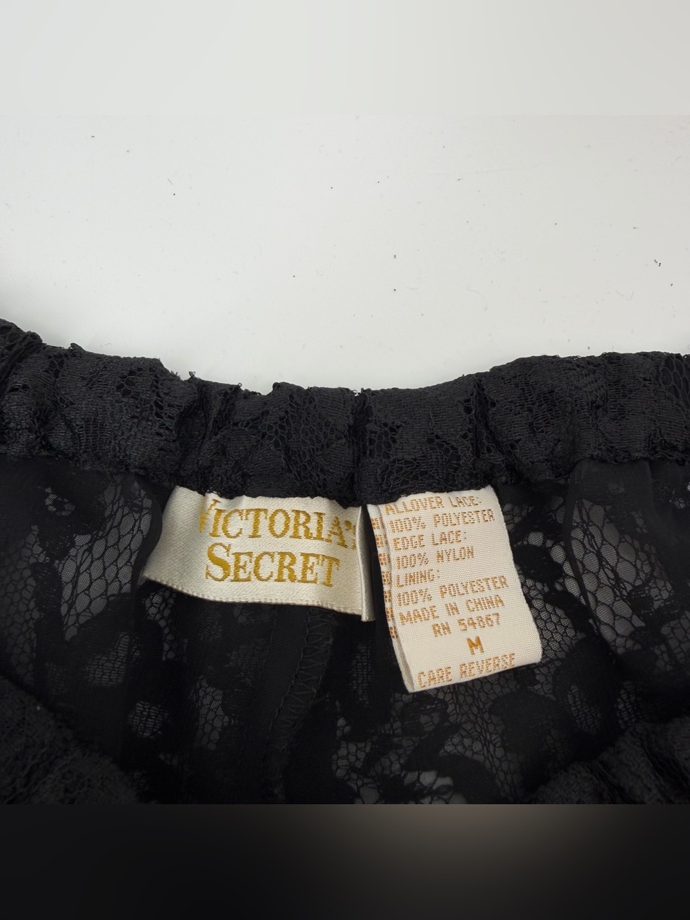 Vtg Victoria’s Secret Gold Label Black Lace Tap Shorts Medium M 90s Coquette - Picture 2 of 5